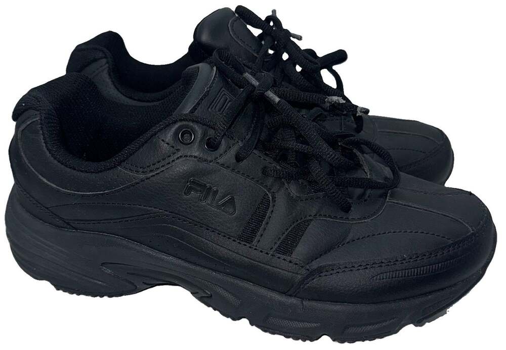 FILA Memory Workshift Mens Size 8 4E Extra Wide Black Slip Resistant Work Shoes